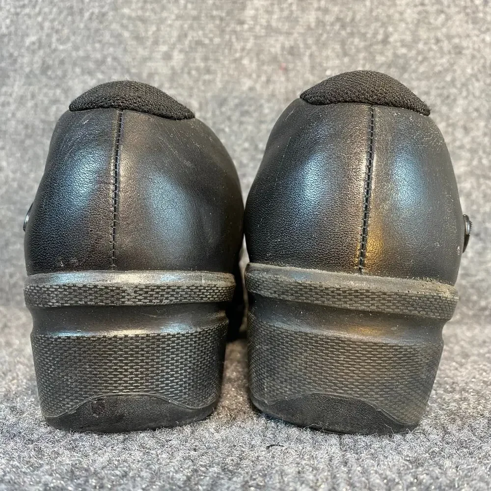 KEEN MORA Service Slip On Clog 1013777 Black Leather Womens 9 Rocker Bottom